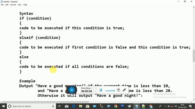 if, if else, if elseif else, switch (Conditional Statement) смотреть онлайн