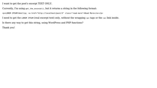Wordpress: Get Post's Excerpt Without the Wrapping ＜p＞ tags and the Read More link смотреть онлайн