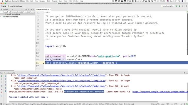 video22 4 Sending e mails with smtplib смотреть онлайн