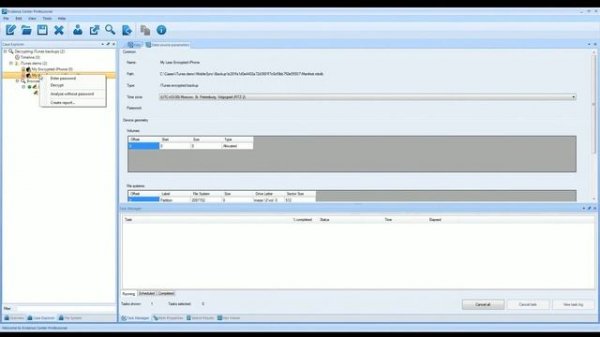 Belkasoft Evidence Center: Working with encrypted iTunes backups