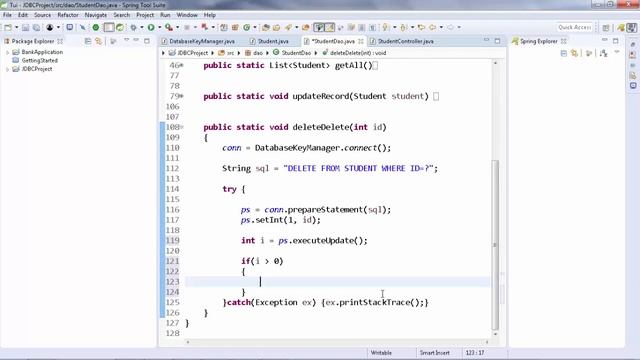 JAVA DATABASE CONNECTIVITY (IMPLEMENT DELETE RECORD METHOD) смотреть онлайн