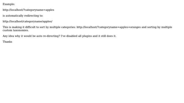 Wordpress: Custom taxonomy link automatically removing query string and re-directing смотреть онлайн