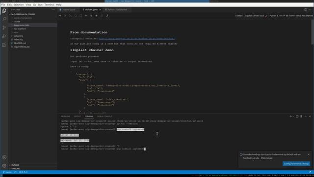 ivoice nlp + deeppavlov: configure vscode+jupyter to work on course смотреть онлайн