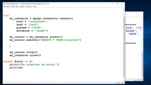 Nivel 35 - Python con MySQL - Reto 6 - Extraer registros mediante los métodos fetchall o fetchone смотреть онлайн