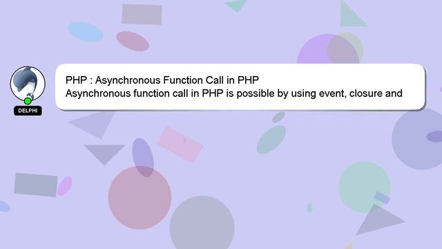 PHP : Asynchronous Function Call in PHP смотреть онлайн