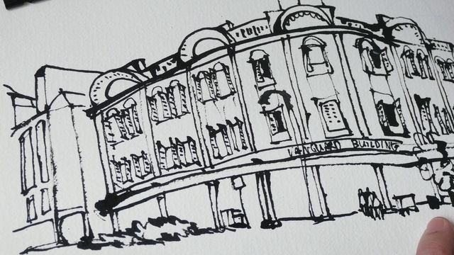 2pt perspective panorama sketch (Vanguard Building) смотреть онлайн