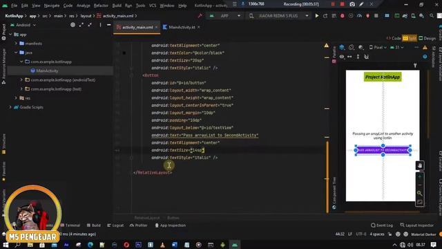 How to pass an arrayList to another activity using intents in Android Studio Kotlin | Terbaru 2023 смотреть онлайн