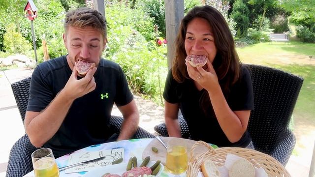 American Tries RAW PORK in Germany! (Mettbrötchen) смотреть онлайн
