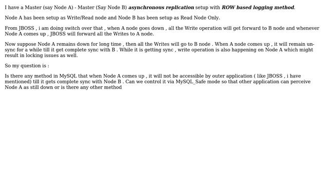 Databases: Sync of Master Master replication when Primary node comes up MySQL 5.7 Enterprise смотреть онлайн