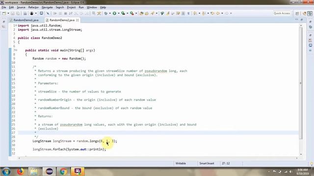 How to generate Random numbers using longs Bound methods of Random Class? смотреть онлайн