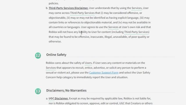 Roblox Terms Of Use (unedited)