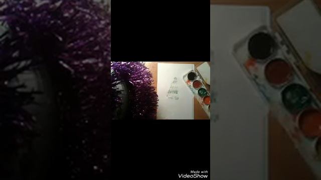 Учимся рисовать елочку со снегом смотреть онлайн
