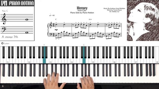 Memory - Cats - Barbra Streisand (Sheet Music - Piano Solo - Piano Cover - Tutorial) смотреть онлайн