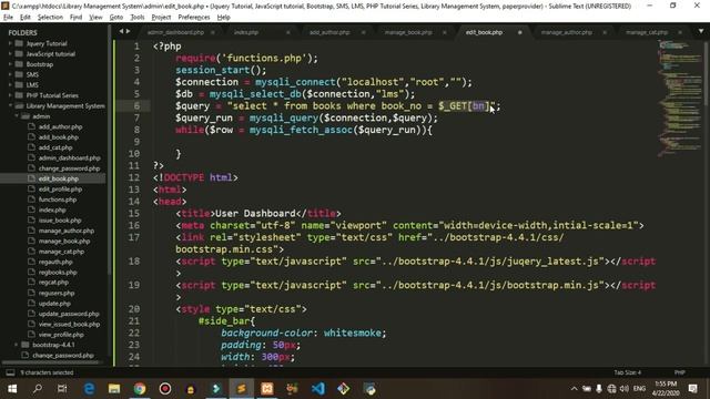 Library Management System Project In PHP And MYSQL In Hindi (Part-06) смотреть онлайн