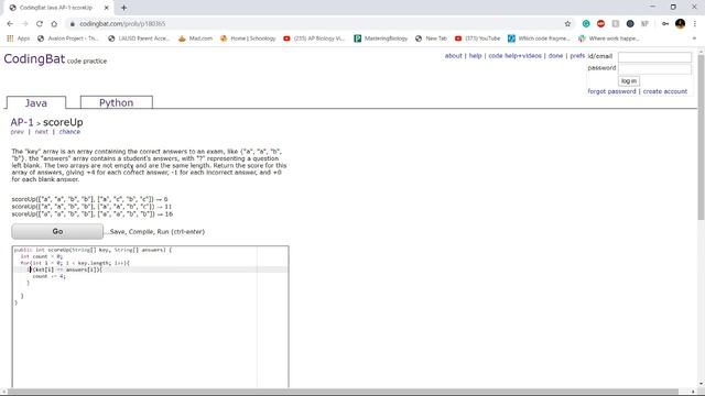 AP-1 (scoreUp) Java Tutorial || Codingbat.com смотреть онлайн