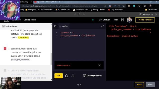 Happy Friday! 4/22/22 - Python on Codecademy. I'm not ready for pro yet. Maybe I'll check out anoth смотреть онлайн