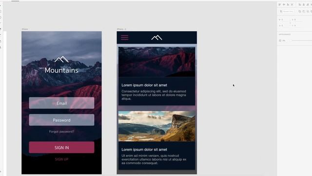 Mountains App - Speed Art: Adobe XD смотреть онлайн
