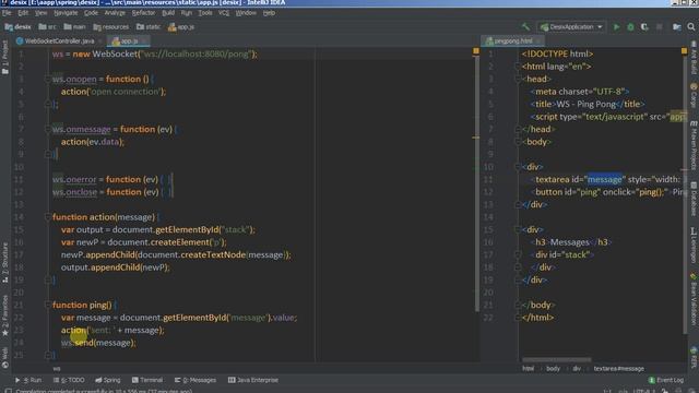Изучая Spring - 29 WebSocket, первый контакт ping/pong смотреть онлайн