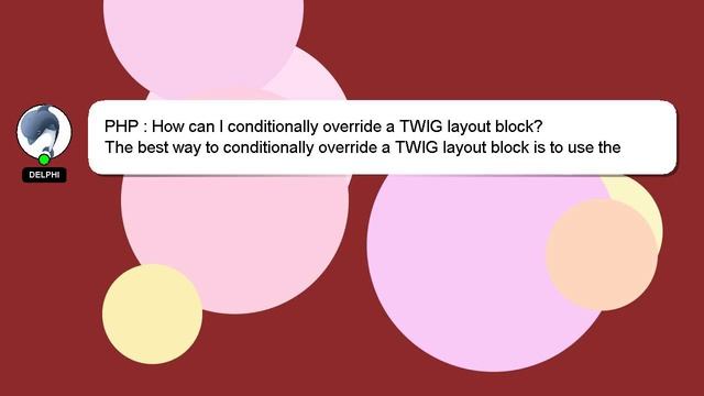 PHP : How can I conditionally override a TWIG layout block? смотреть онлайн
