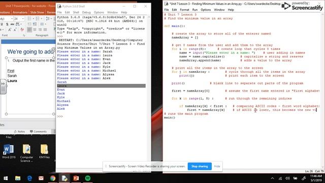 CS in Python - Unit 7 Video 3B - Finding the Minimum Value of an Array (Part 2) смотреть онлайн