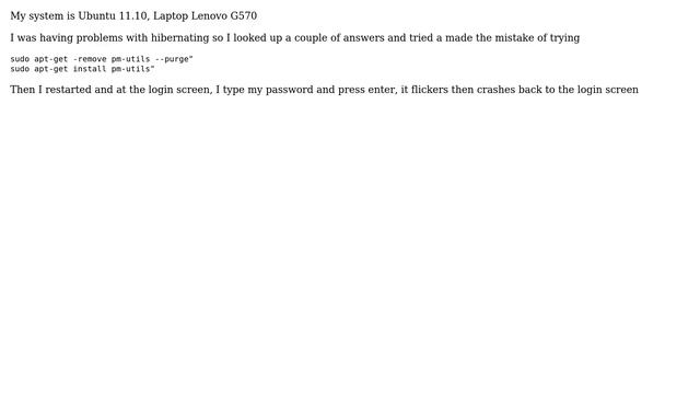 Ubuntu: How do I fix Ubuntu after using "sudo apt-get -remove pm-utils --purge"? смотреть онлайн