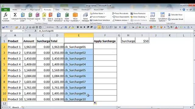 Create range names quickly in Excel смотреть онлайн