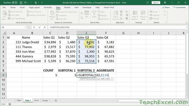 #Excel Exclude Cells that are Filtered, Hidden or Grouped from Formulas смотреть онлайн
