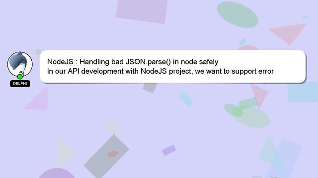 NodeJS : Handling bad JSON.parse() in node safely смотреть онлайн