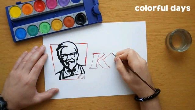 How To Draw A KFC Logo - Come Disegnare Il Logo Di KFC