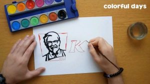 How to draw a KFC logo - Come disegnare il logo di KFC