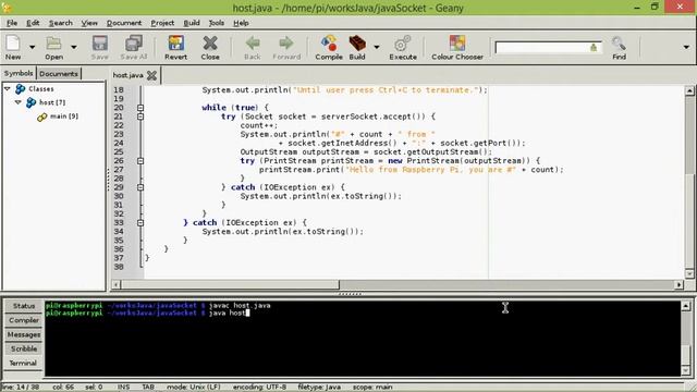 Java exercise - Client and Server example II, ServerSocket stay in loop смотреть онлайн