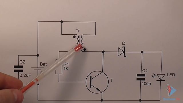 Зажигаем мощный светодиод от 1.5В смотреть онлайн