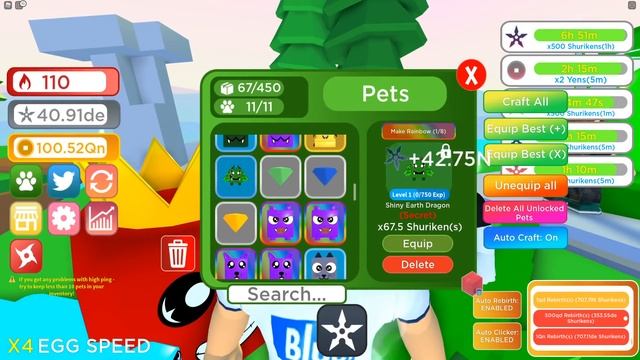 So I Got A RAINBOW FLYING PET That Has x 2,600,000 CLICKS In Ninja Clicker Simulator!! (Roblox) смотреть онлайн