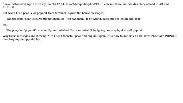 Why showing pear and phpunit is not installed in xampp on ubuntu? (2 Solutions!!) смотреть онлайн