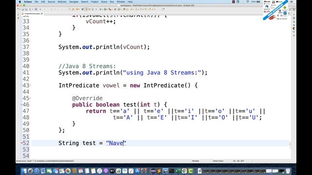 Java Interview: Vowels Count within a String using : Java, Java 8 Streams and Google Guava library. смотреть онлайн