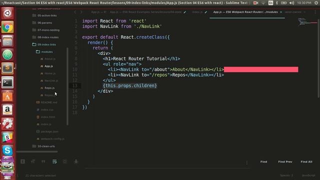 React js with ES6 Understanding Nested Routing and Route Param смотреть онлайн