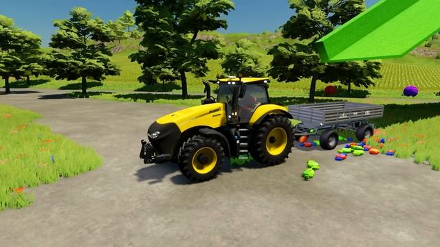 LOAD & TRANSPORT CANDIES vs NEW STUNT RACE CHALLENGE WITH CASE TRACTORS - Farming Simulator 22 смотреть онлайн