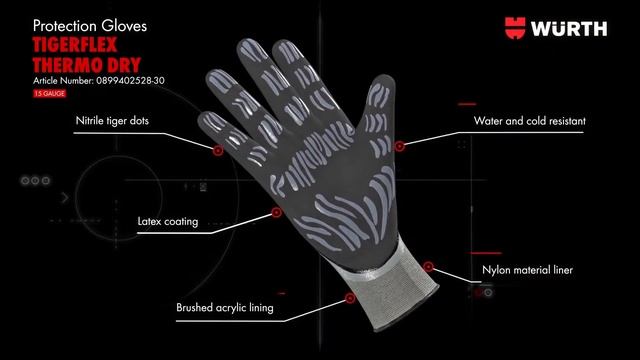 Würth TigerFlex Gloves - Thermo Dry