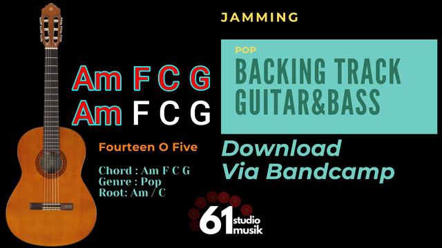 Acoustic Pop Jamming Track for Guitar and Bass in A minor смотреть онлайн