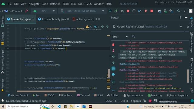 Runtime Error Solution in android Attempt to invoke a virtual method on a null object reference смотреть онлайн