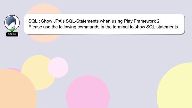 SQL : Show JPA's SQL-Statements when using Play Framework 2 смотреть онлайн
