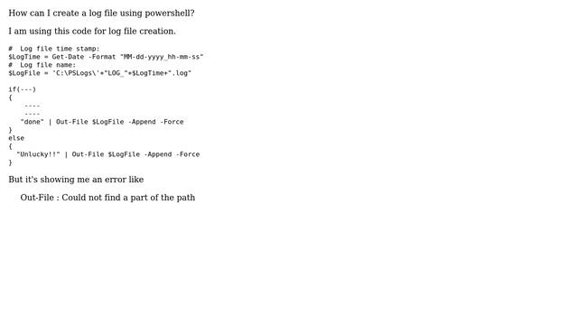 create a log file using powershell смотреть онлайн
