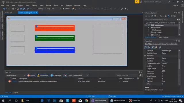 RGB color mixer C# (Смешивание цветов на С#) смотреть онлайн