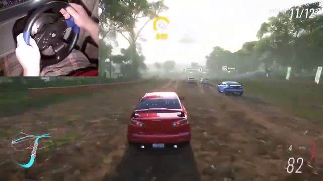 Mitsubishi Lancer Evolution X GSR Forza Horizon 5 Steering Wheel Thrustmaster T150 Airfield Cross смотреть онлайн