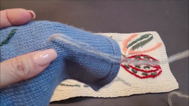 Вышивка на вязаных изделиях Разные швы для вышивки. смотреть онлайн