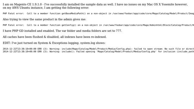 Magento: PHP Fatal error: Call to a member function getBaseMediaPath() on a non-object смотреть онлайн