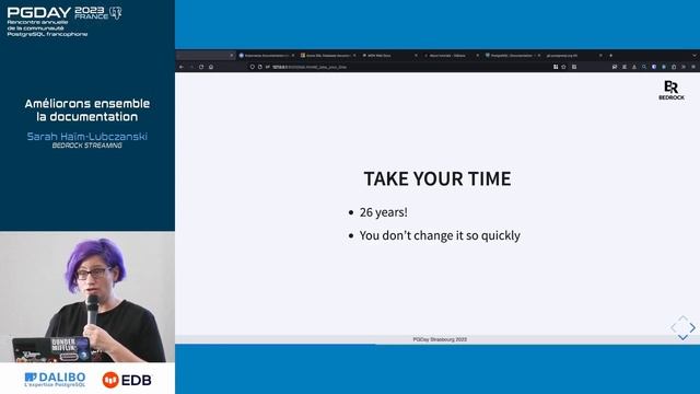 pgday.fr 2023: Améliorons ensemble la doc de #Postgres - Sarah Haïm Lubczanski -Bedrock Streamin смотреть онлайн