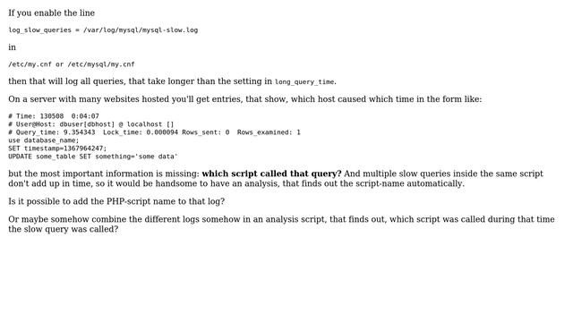DevOps & SysAdmins: Add causing php-script to mysql-slow.log смотреть онлайн