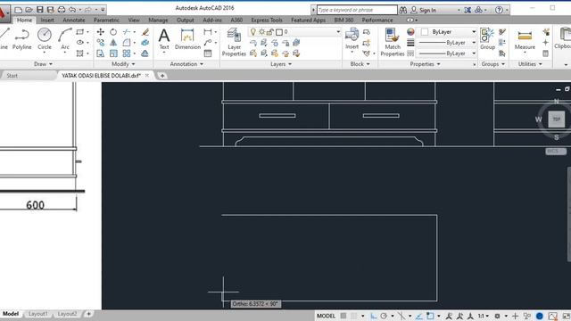 BİLGİSAYARLI MOBİLYA İÇ MEKAN RESMİ, 1) GENÇ ODASI ELBİSE DOLABI ÇİZİMİ, AUTOCAD смотреть онлайн