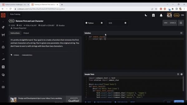 Решаем простые задачи на PYTHON уровня Junior | CODEWARS
